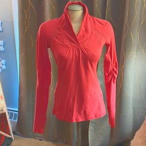 Pink ruched Lululemon long sleeve top size 6